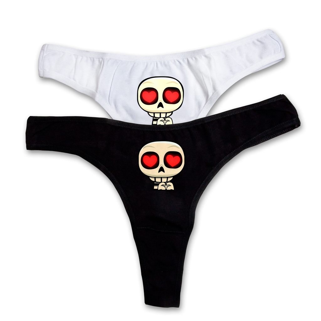 "Love Skeleton" thongs