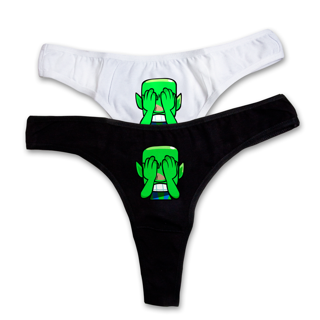 "Facepalm Goblin" thongs