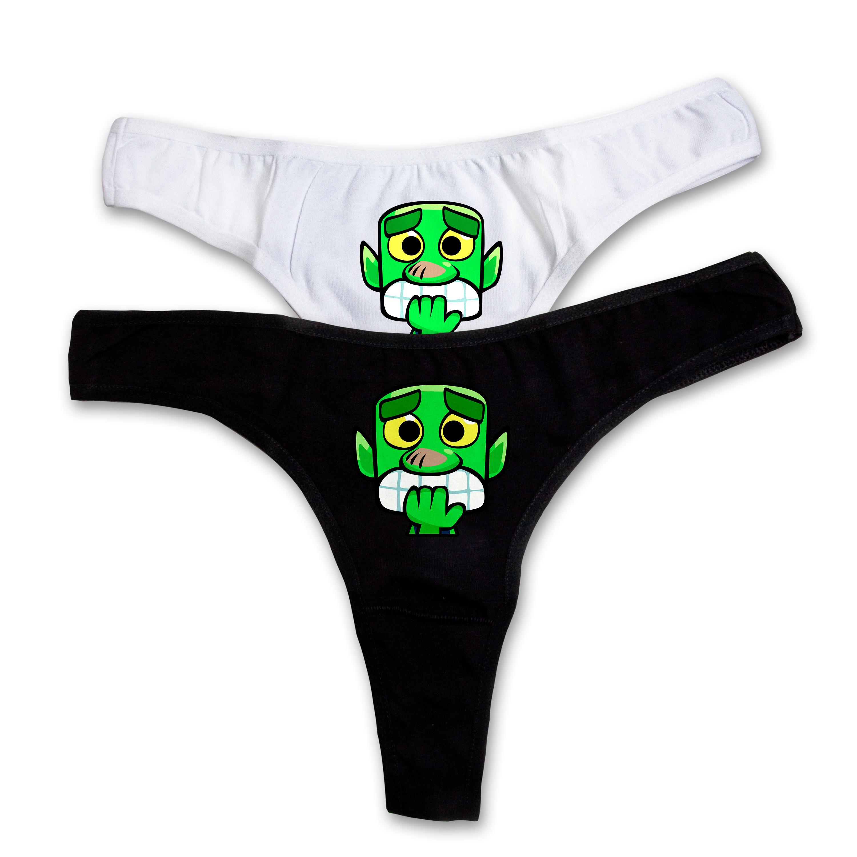 "Nail Biter Goblin" thongs