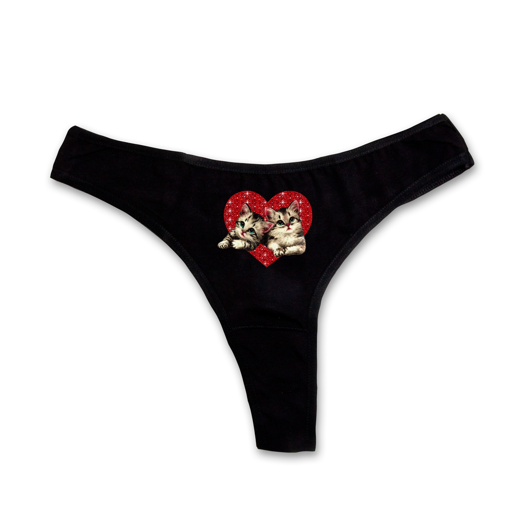 Kittens in heart thongs