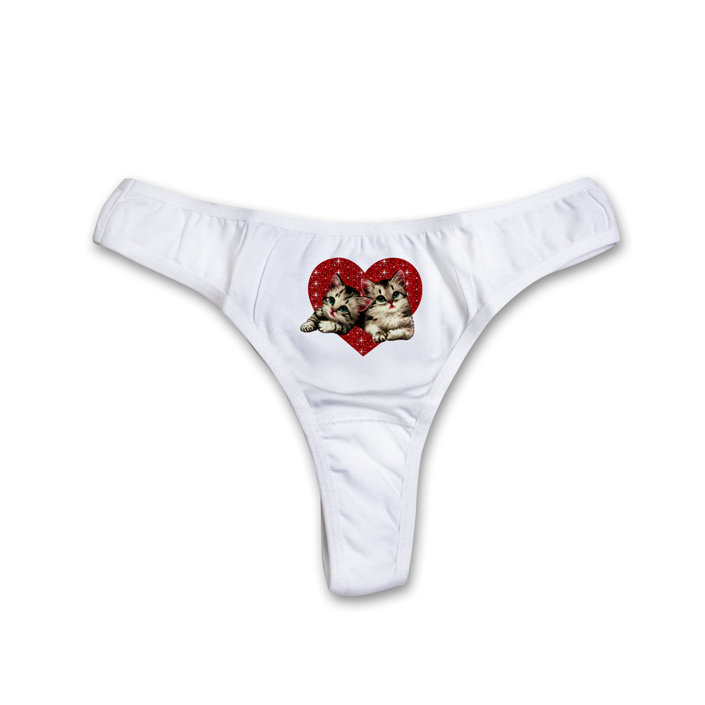 Kittens in heart thongs